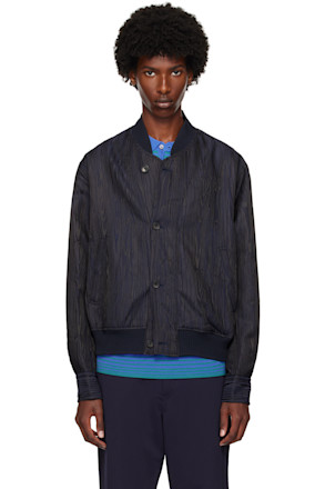 Navy Graphic Pattern Bomber
