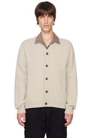 Beige Merino Wool Cardigan