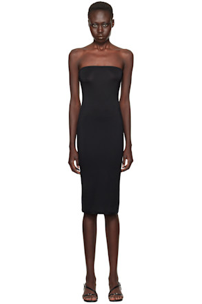 Black Lightweight Tube Midi Dress