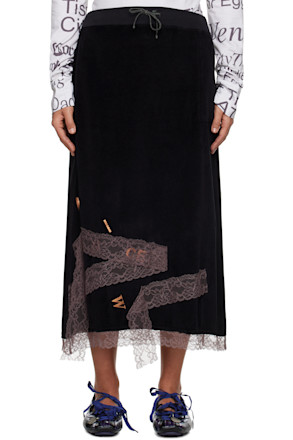 Black Roots Midi Skirt