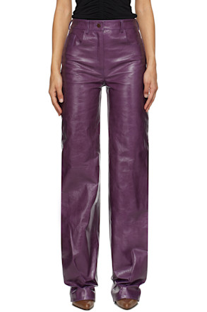 Purple Vante Leather Pants