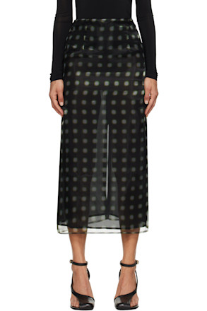 Green Dia Midi Skirt