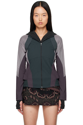 Purple Paneled Windbreaker Jacket