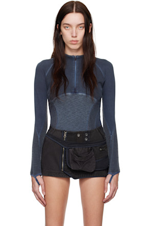 Navy Half-Zip Raglan Sweater