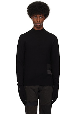 Black Military Turtleneck & Gloves Set