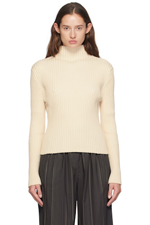 Off-White Ribbed Turtleneck