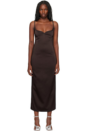 Brown 09 Heart Midi Dress