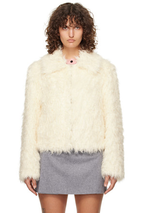 Off-White Hook-Eye Faux-Fur Jacket