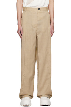 Taupe Front Slit Trousers