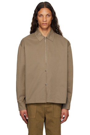Brown Zip & Button Shirt
