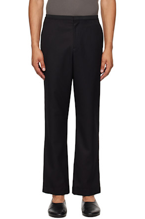 Black Elasticized Waistband Trousers