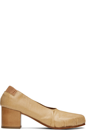 Beige Kola Guantino Lizard Heels