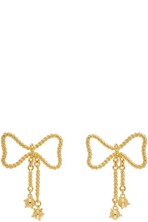 Gold Mace Bow Earrings