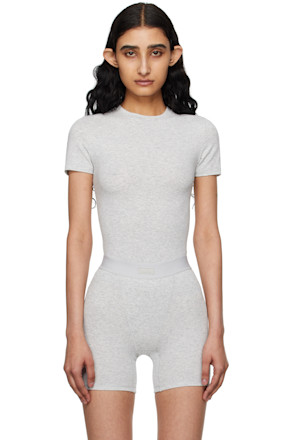 Gray Cotton Jersey T-Shirt
