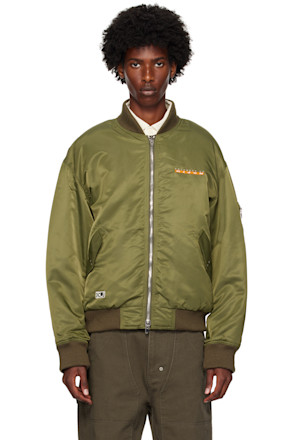 Khaki Embroidered Logo MA-1 Bomber Jacket