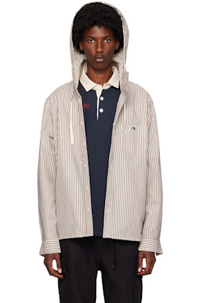 Brown Stripe Hoodie Shirt