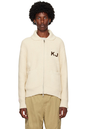 Beige Cowichan Zip Cardigan