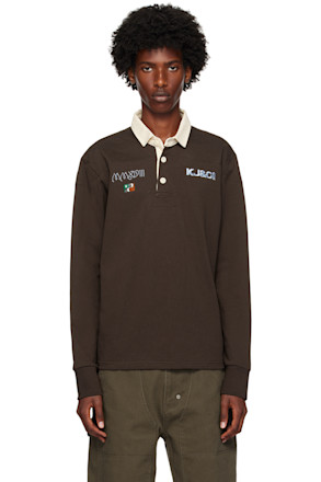 Brown Embroidered Polo