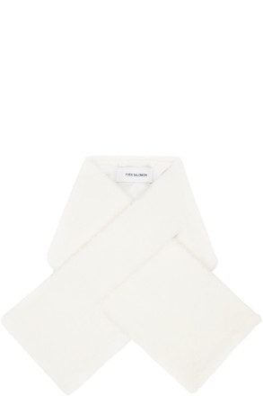 White Technique Down Shearling Scarf