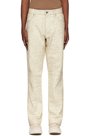 Off-White Crackle Leather Pants