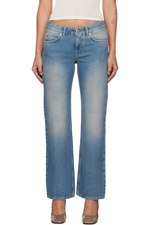 Blue 90S Fit Bleach Jeans