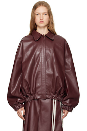 Burgundy Monik Faux-Leather Jacket