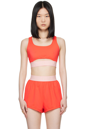 Orange Greca Border Bikini Top