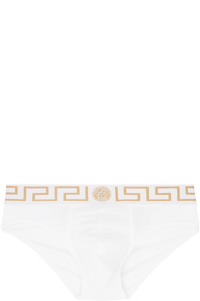 White Greca Border Briefs