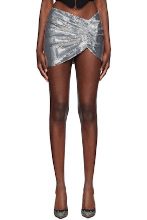 Silver Mia Draped Miniskirt
