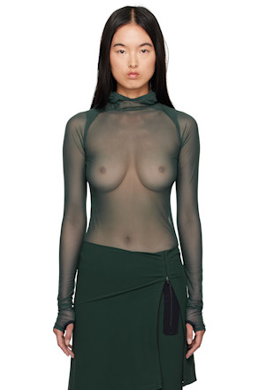 Green Mesh Hoodie