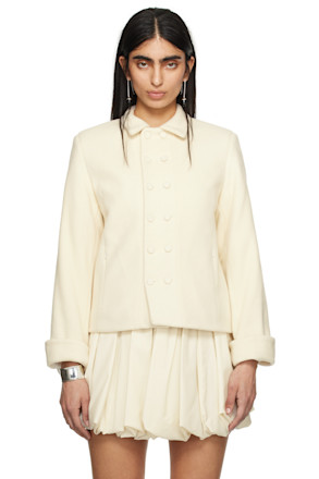 SSENSE Exclusive Beige Double-Breasted Jacket