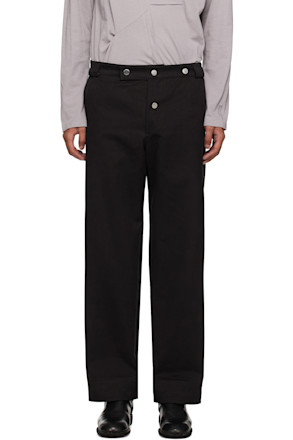 Black Simple Workwear Trousers