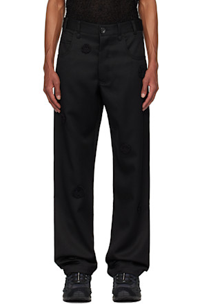Black Daisy Long Work Trousers