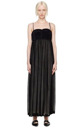 Black Evening Ruche Bandeau Maxi Dress