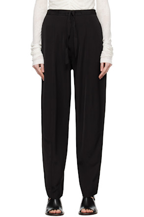 Black Evening Belted Trousers