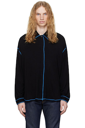 Black Jersey Over Shirt