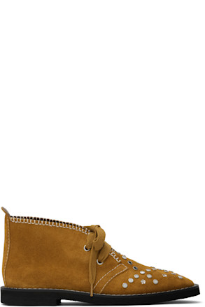 Tan Desert Lace Studs Boots