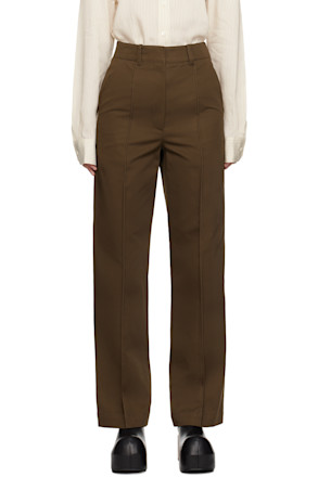 Brown Pinched Seam Trousers