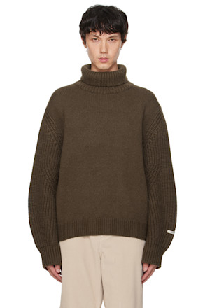 Brown Logo Patch Turtleneck