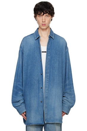 Blue Vented Denim Shirt