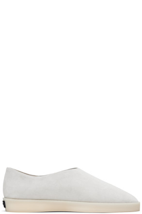 Gray Suede Mules