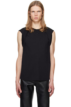 Black Draped Tank Top