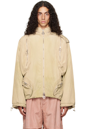 Beige Multi Pocket Padded Jacket