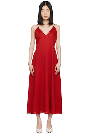 Red Yoko V Midi Dress