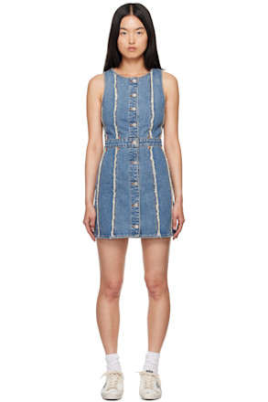 Blue Fray Denim Minidress