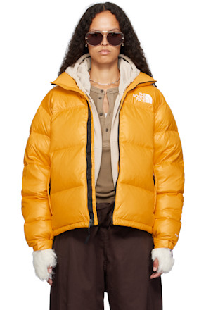 SSENSE Exclusive Yellow 1996 Retro Shine Nuptse Down Jacket