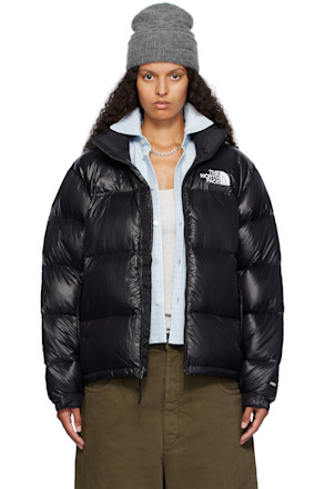 SSENSE Exclusive Black 1996 Retro Shine Nuptse Down Jacket