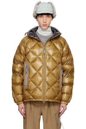 Brown Diamond Stitch Down Jacket
