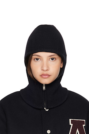 Black Rib Knit Balaclava