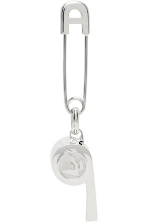 Silver AMB Whistle Charm Single Earring